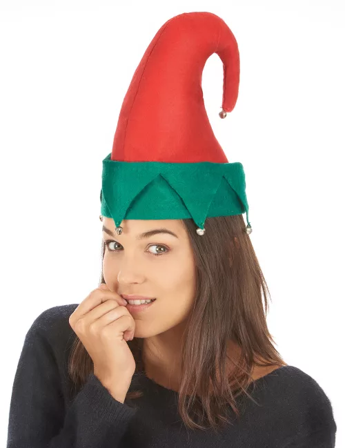 Photo du produit Chapeau lutin avec grelots Noël adulte