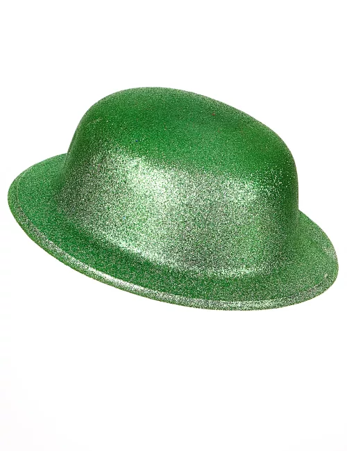 Photo du produit Chapeau melon vert pailleté adulte Saint Patrick