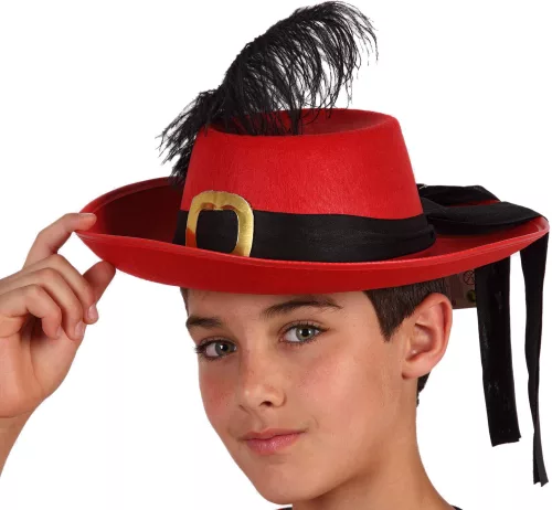 Photo du produit Chapeau mousquetaire rouge enfant