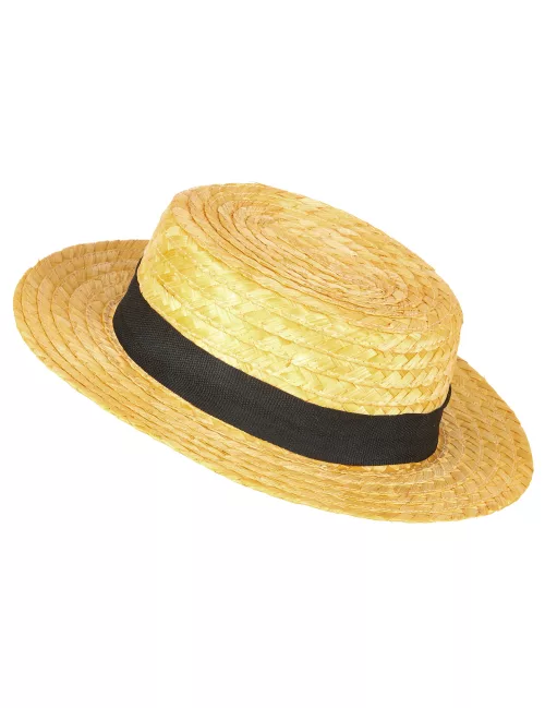 Photo du produit Chapeau paille canotier orange