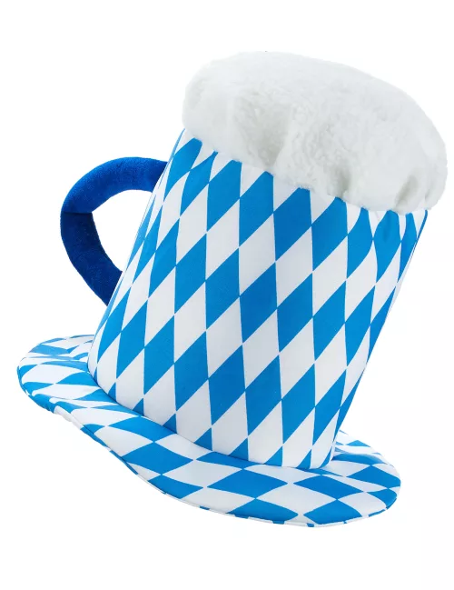 Photo du produit Chapeau pinte de bière en bleu et blanc adulte