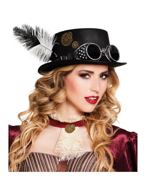 Photo du produit Chapeau rouages et plumes adulte Steampunk
