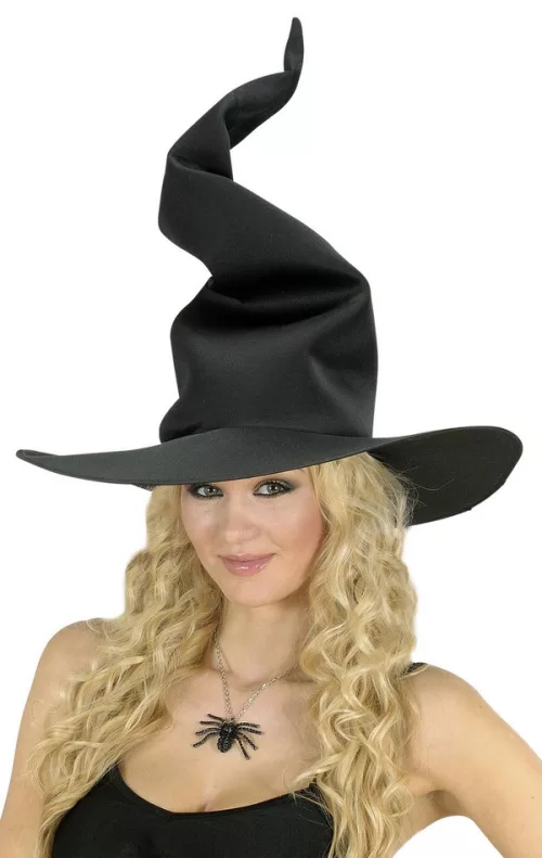 Photo du produit Chapeau sorcière noir tordu femme Halloween