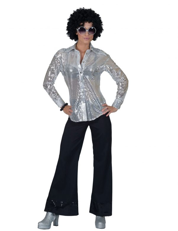 Photo du produit Chemise disco argent avec sequins femme