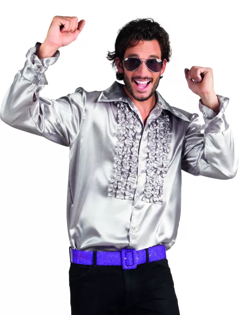 Photo du produit Chemise disco argentée homme