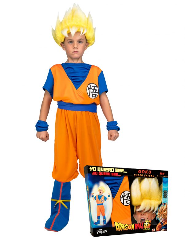 Photo du produit Coffret déguisement Super Saiyan Goku Dragon Ball enfant avec perruque