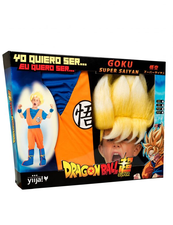 Coffret déguisement Super Saiyan Goku Dragon Ball enfant avec perruque –  Aussitôt Fêtes