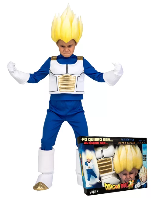 Photo du produit Coffret déguisement Super Saiyan Vegeta Dragon Ball enfant avec perruque