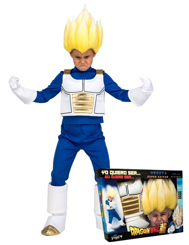 Photo du produit Coffret déguisement Super Saiyan Vegeta Dragon Ball enfant avec perruque