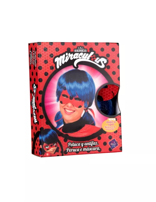 Photo du produit Coffret perruque et masque Ladybug adulte