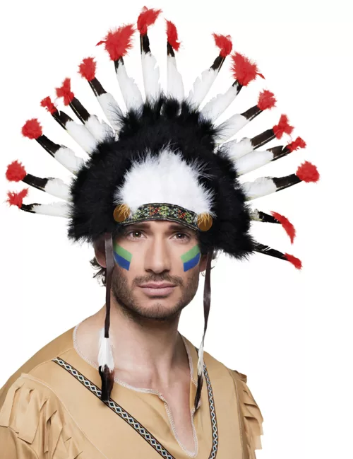 Photo du produit Coiffe d'indien à plumes adulte