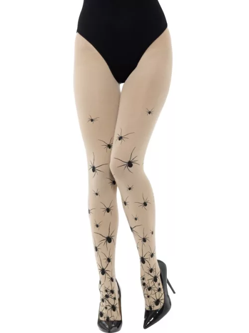 Photo du produit Collants chair avec araignées noires femme Halloween