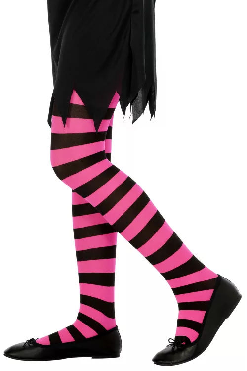 Photo du produit Collants rayés roses et noirs enfant