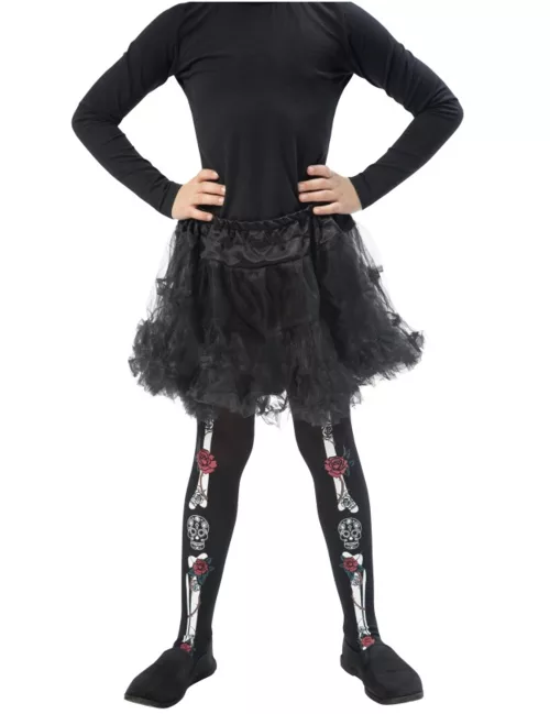 Photo du produit Collants squelette enfant Dia de los muertos