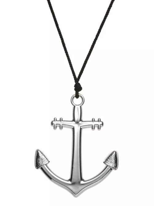 Photo du produit Collier ancre argentée adulte