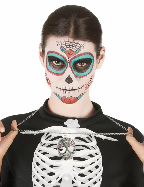 Photo du produit Collier argenté femme Dia de los muertos