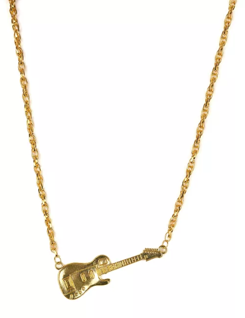 Photo du produit Collier doré guitare adulte