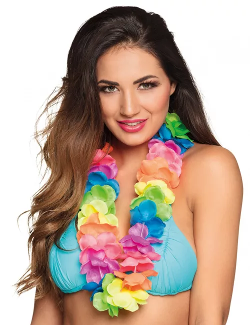 Photo du produit Collier Hawaï multicolore fluo luxe