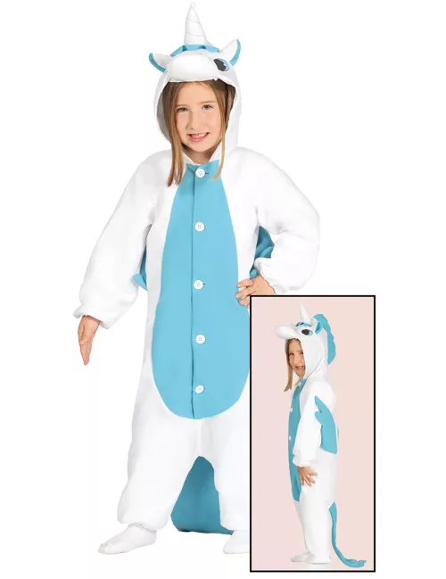 Photo du produit Combinaison licorne blanche et bleue enfant