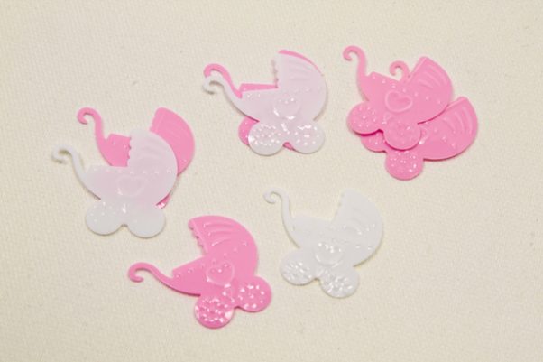 Photo du produit Confettis de table plastique landau bébé rose 10 gr