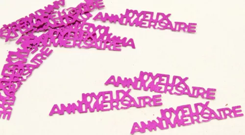 Photo du produit Confettis de table Joyeux anniversaire fuchsia 15 g