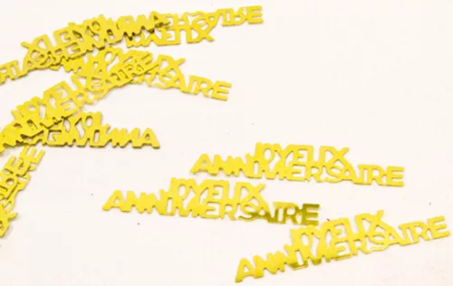 Photo du produit Confettis de table Joyeux Anniversaire dorés 15 g