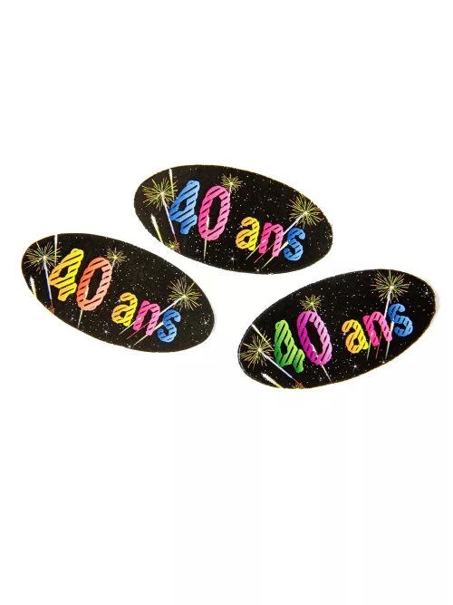Photo du produit 80 Confettis de table en papier 40 ans feux d'artifice 4 x 2 cm