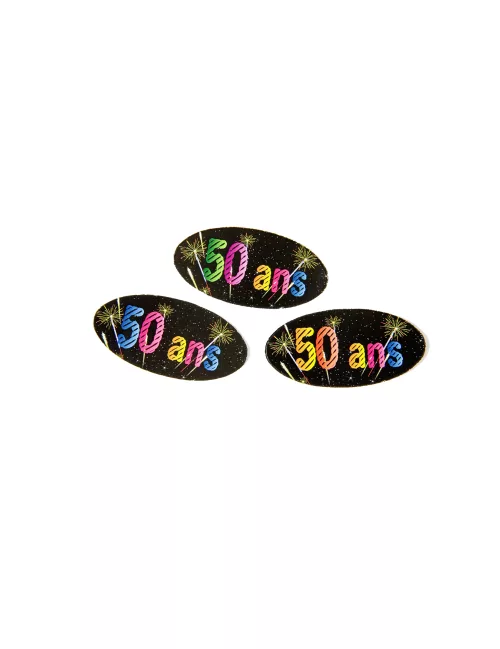 Photo du produit 80 Confettis de table en papier 50 ans feux d'artifice 4 x 2 cm