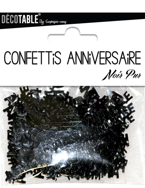 Photo du produit Confettis Joyeux anniversaire noir