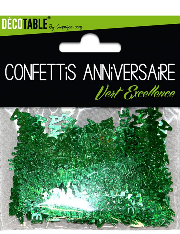 Photo du produit Confettis Joyeux anniversaire vert excellence