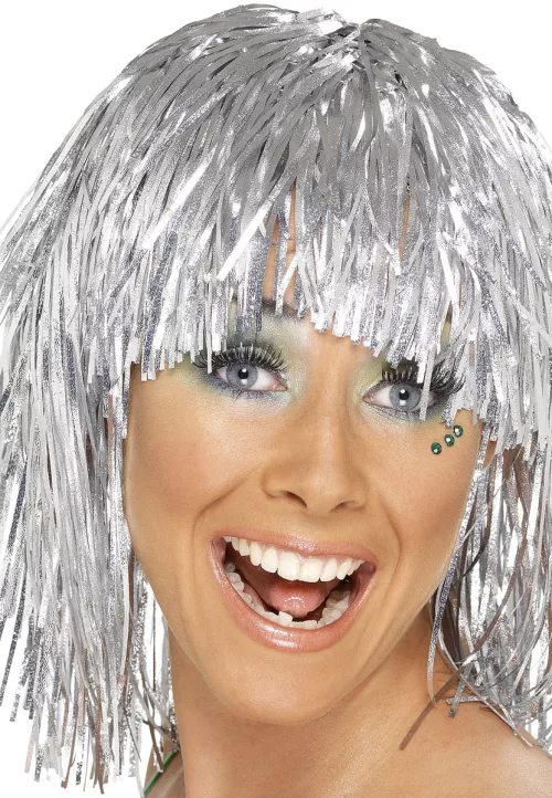 Photo du produit Perruque disco métallique argent adulte