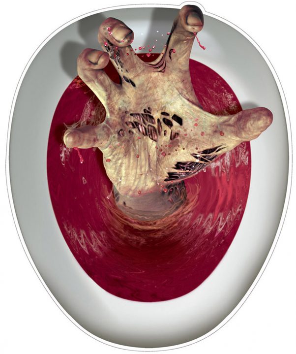 Photo du produit Décoration autocollante pour wc main de zombie 30,5 x 43,2 cm