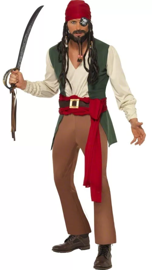 Photo du produit Déguisement pirate beige et vert homme