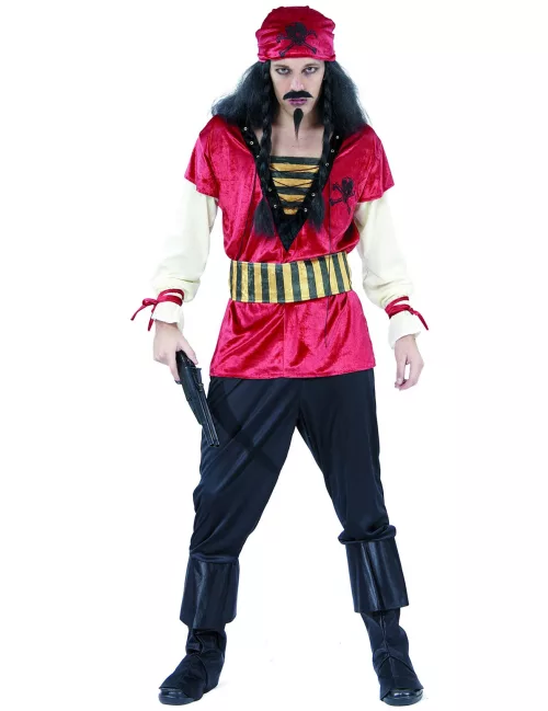 Photo du produit Déguisement pirate orange et noir homme