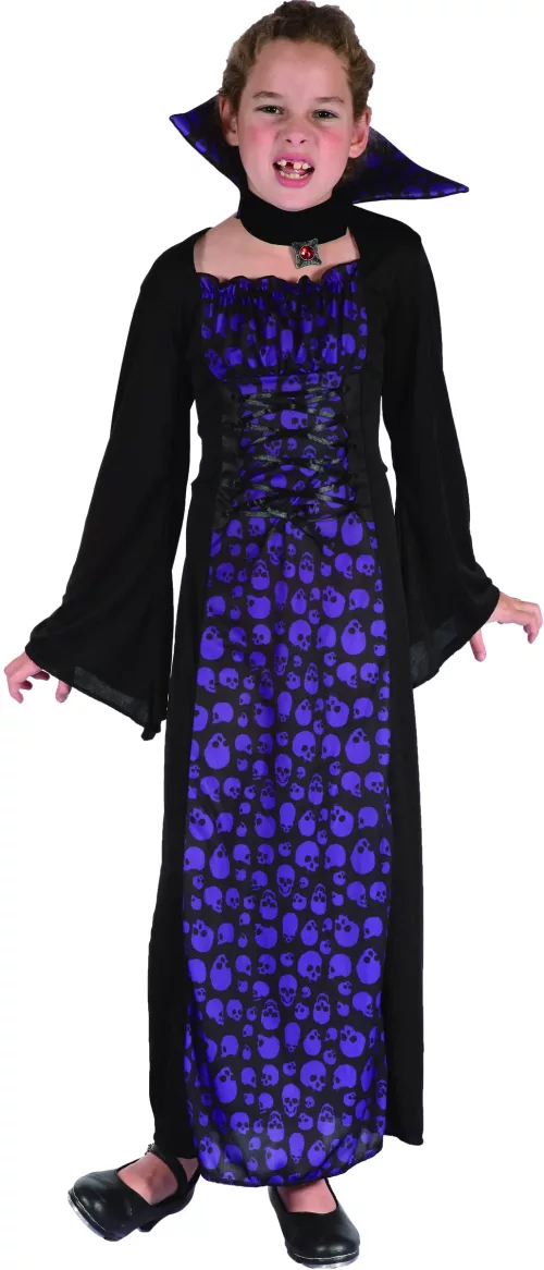 Photo du produit Déguisement vampire violet et noir fille