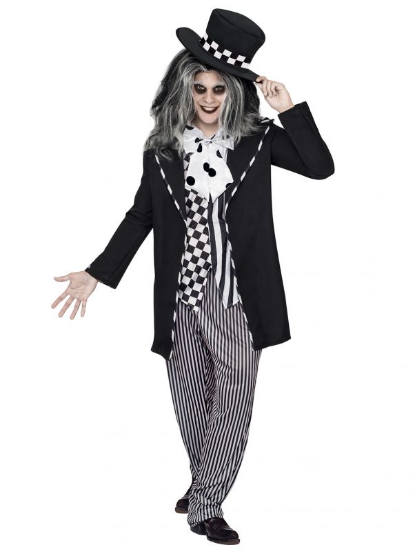 Photo du produit Chapelier fou conte de fée Halloween noir-blanc homme