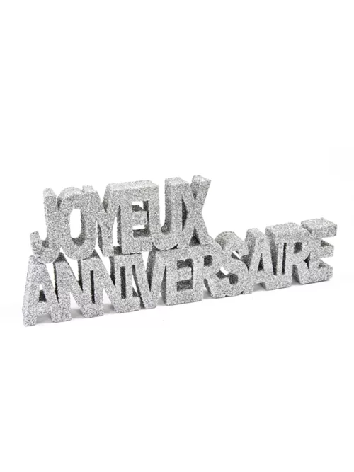 Photo du produit Deco table Joyeux Anniversaire argent