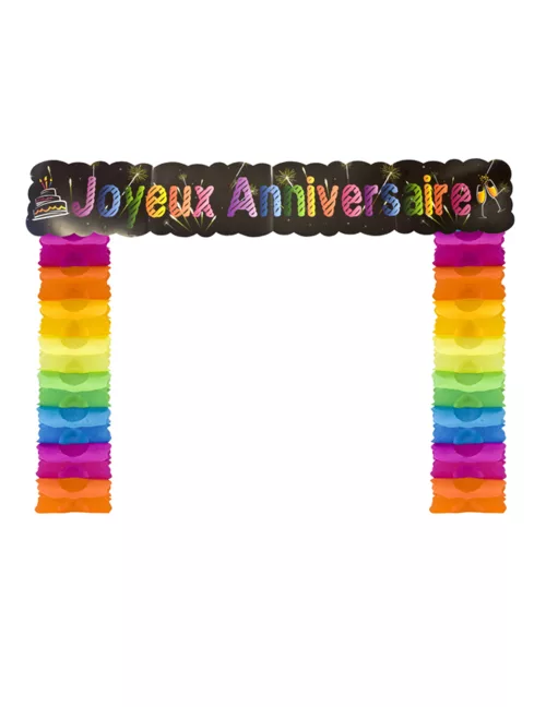 Photo du produit Décoration de porte Joyeux anniversaire chic 114 x 18,7 x 250 cm