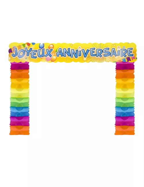 Photo du produit Décoration de porte Joyeux anniversaire pop 114 x 18,7 x 250 cm