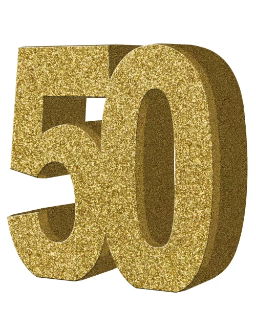 Photo du produit Décoration de table 50 ans Or 20 x 20 cm