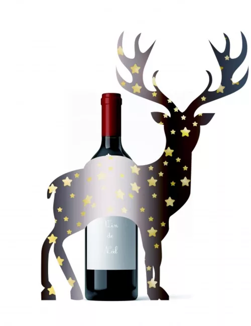 Photo du produit Décoration pour bouteille cerf 33 X 43 cm Noël