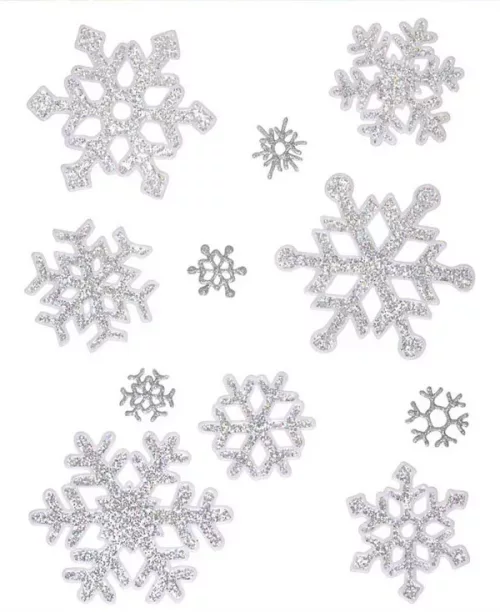 Photo du produit Stickers flocons de neige à paillettes argentées Noël