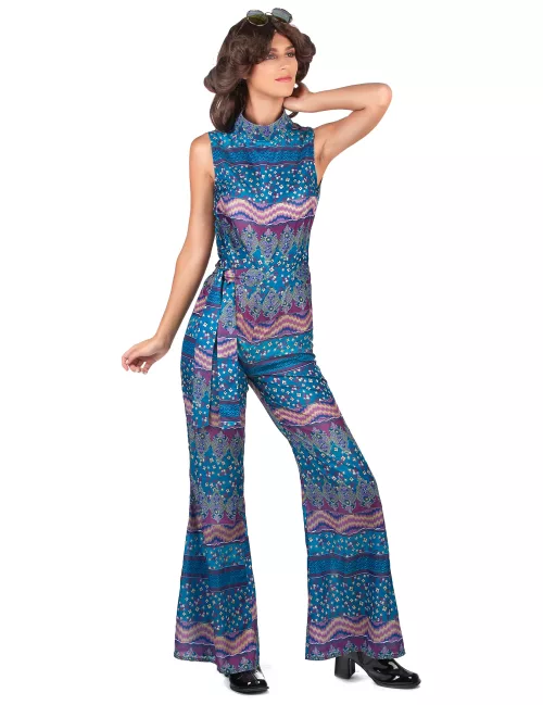 Photo du produit Déguisement années 70 bleu femme