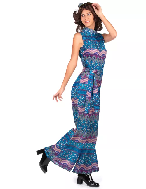 Photo du produit Déguisement années 70 bleu femme