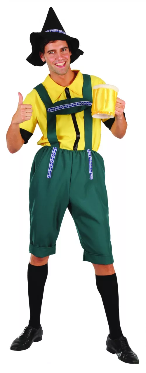 Photo du produit Déguisement bavarois jaune et vert homme