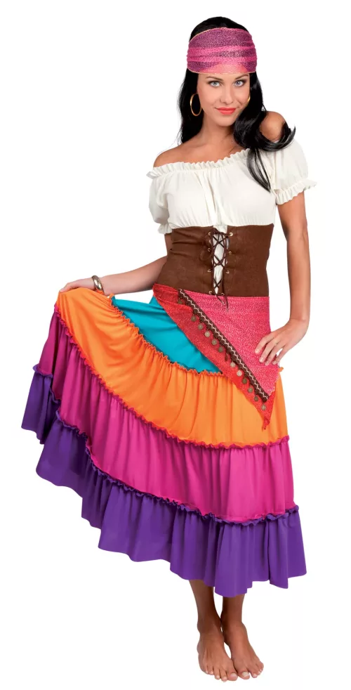 Photo du produit Déguisement bohémienne multicolore femme