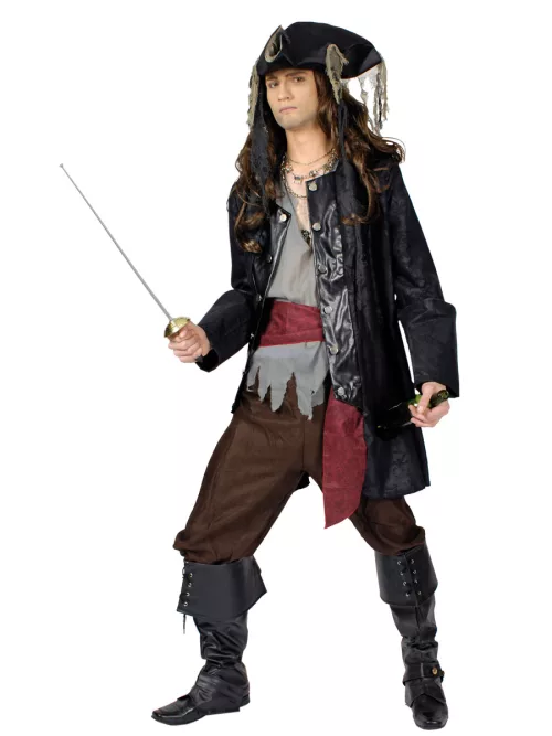 Photo du produit Déguisement capitaine pirate barbe noire homme