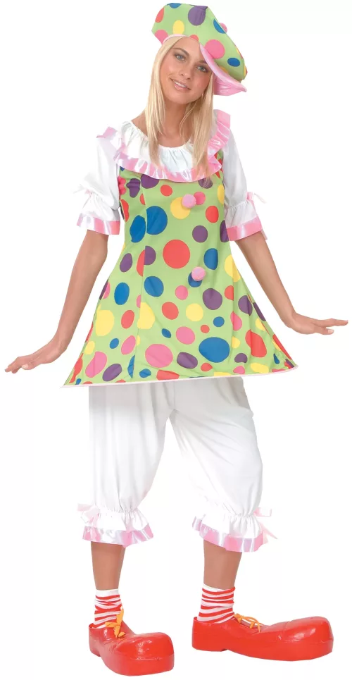 Photo du produit Déguisement clown à pois colorés femme
