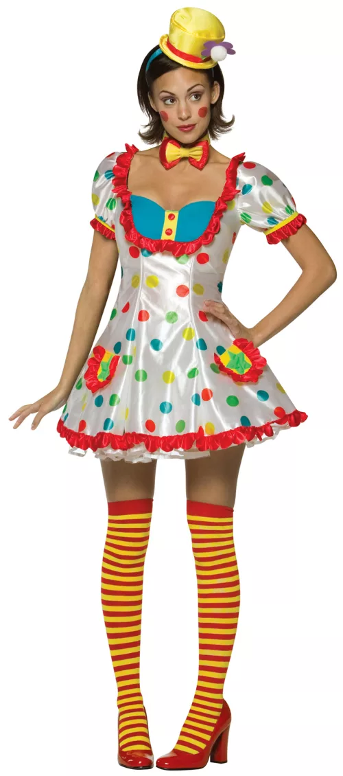 Photo du produit Déguisement clown blanc à pois femme