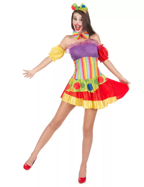 Photo du produit Déguisement clown bariolé femme